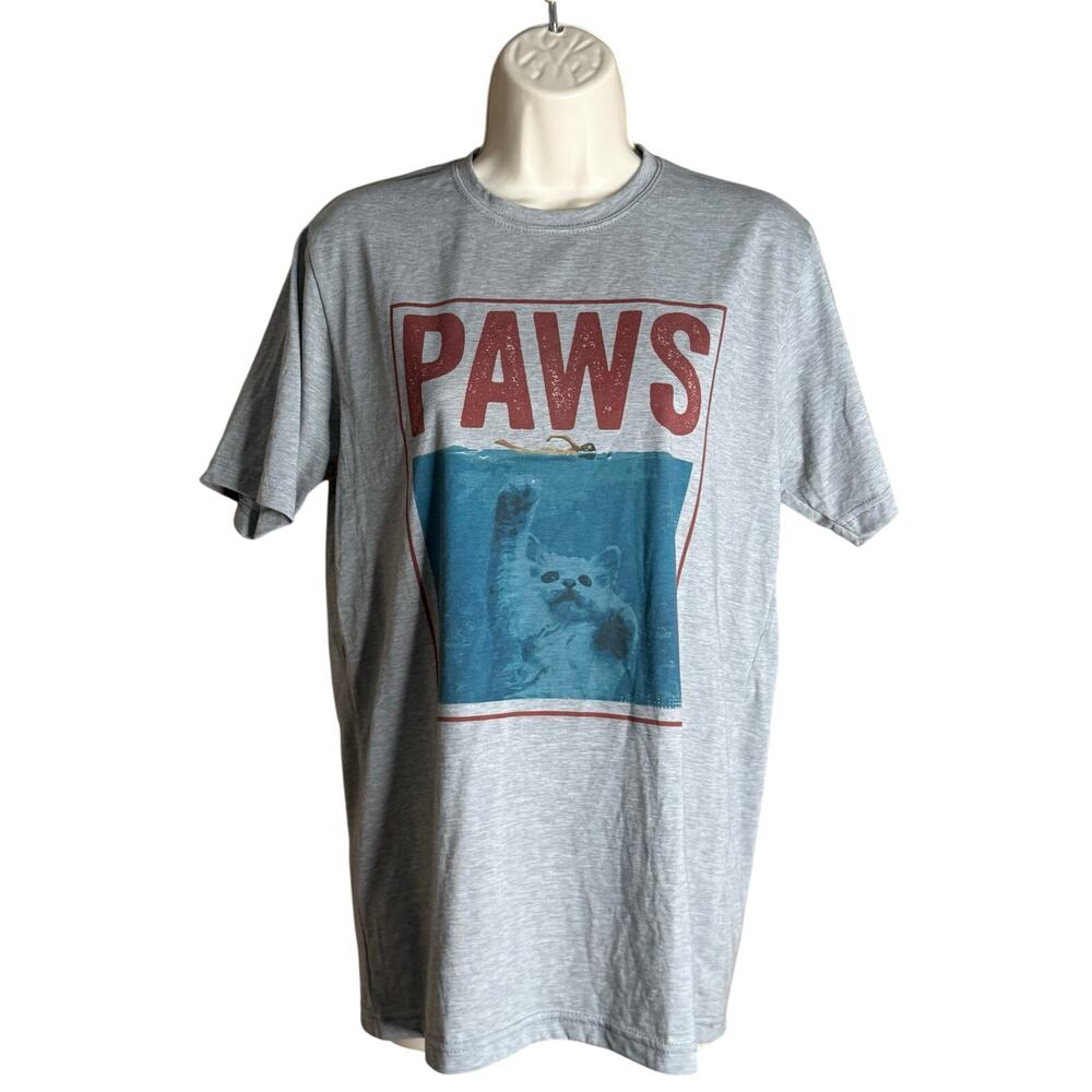 Next Level PAWS Cat Graphic Tee Shirt M NWOT